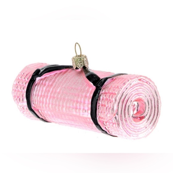 Anthropologie New Pink Yoga Mat Glass Ornament Rare Discontinued - Picture 3 of 9